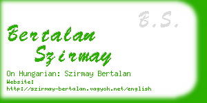 bertalan szirmay business card